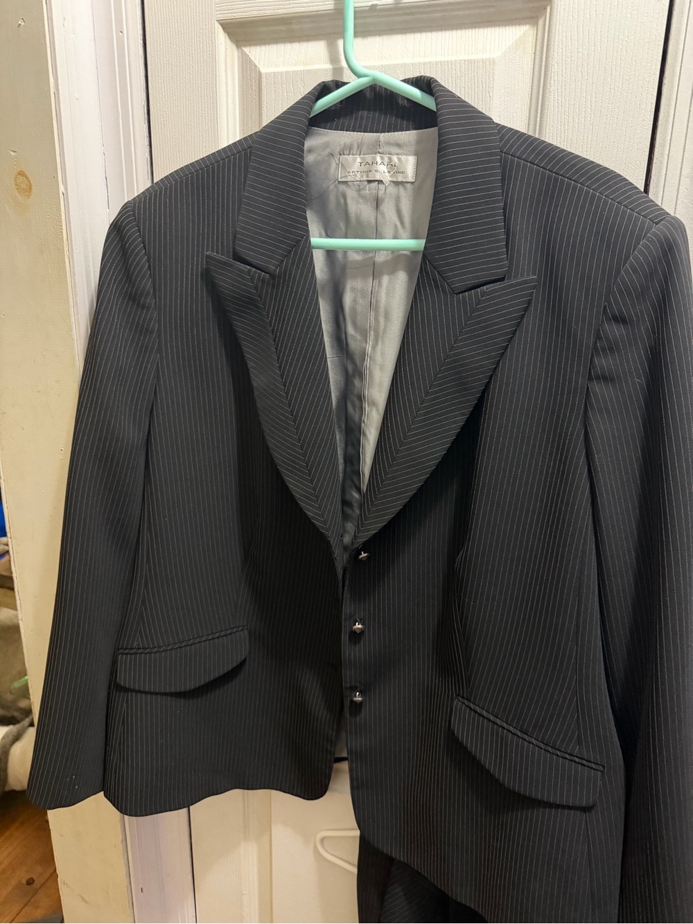 Tahari Black Pinstripe Women's Suit